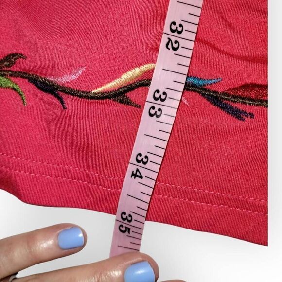 Womens Sundress Sz Large Scoop Neck Summer Jersey Knit Coverup Beachy Red Peasan - Picture 10 of 10